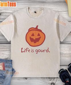 Top Halloween Pumpkin Life A Gourd Washed T-Shirt featuring a vibrant pumpkin design, perfect for festive fall celebrations.