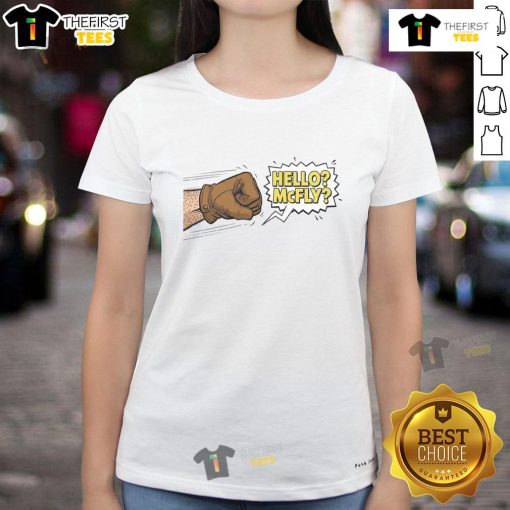 Stylish Top Hello McFly Ladies Tee featuring a vibrant design, perfect for casual wear and fans of unique fashion.