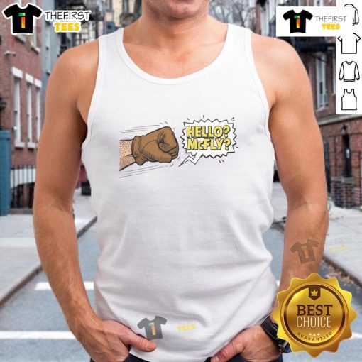 Top Hello McFly Tank Top featuring a stylish design perfect for summer outfits and casual wear.