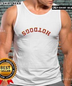 Trendy Top Hotdog Upside Down Tank Top design featuring a colorful hotdog graphic on a stylish tank.