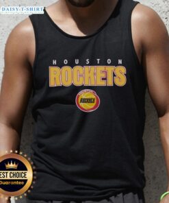 Vintage Houston Rockets throwback tank top featuring classic logo and colors, perfect for basketball fans and collectors.
