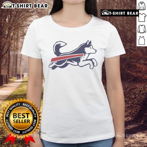 Top Husky Buffalo Bills football parody logo on a stylish ladies tee, perfect for fans and fashion lovers.