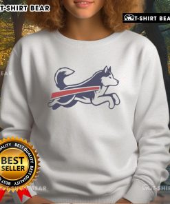 Alt Text: Top Husky Buffalo Bills football parody logo sweatshirt featuring a fun, unique design for fans.
