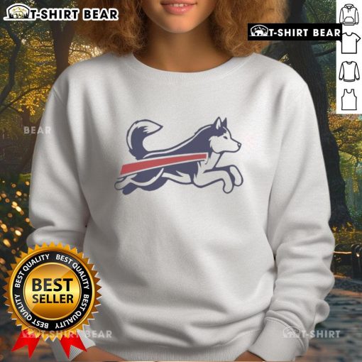Alt Text: Top Husky Buffalo Bills football parody logo sweatshirt featuring a fun, unique design for fans.