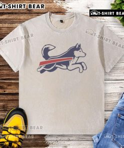 Top Husky Buffalo Bills football parody logo on a washed t-shirt, showcasing a fun and unique sports design.