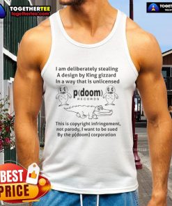 Stylish tank top featuring 'I Am Deliberately Stealing a Design' by King Gizzard, perfect for fans and casual wear.