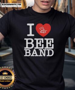 Top I Love Bee Band T-Shirt featuring a vibrant bee graphic, perfect for music lovers and eco-friendly fashion.