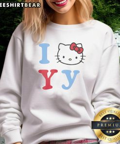 Alt Text: Cozy Top I Love YY Hello Kitty Sweatshirt featuring a cute Hello Kitty design, perfect for casual wear and fans.
