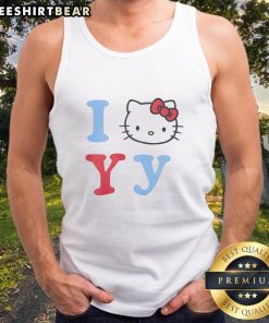 Adorable Top I Love YY Hello Kitty Tank Top featuring a cute Hello Kitty graphic, perfect for casual summer wear.