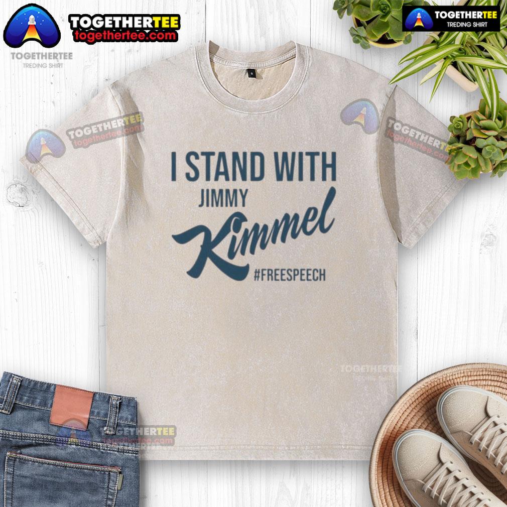 Top I Stand With Jimmy Kimmel Free Speech Washed T Shirt