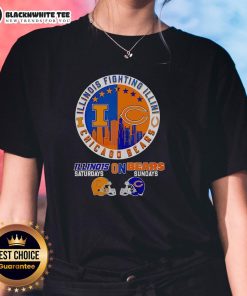 Illinois Fighting Illini ladies tee with Chicago skyline, perfect for game days supporting the Fighting Illini and Bears.