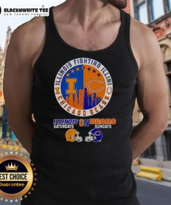 Top Illinois Fighting Illini and Chicago Bears skyline tank top showcasing team spirit for game days in style.