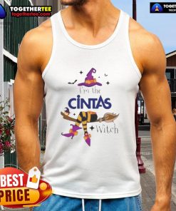 Top Im The Cintas Witch Halloween Tank Top featuring a playful witch design, perfect for festive Halloween celebrations.