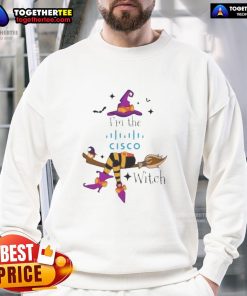 Cozy Top Im The Cisco Witch Halloween sweatshirt featuring a spooky design, perfect for Halloween festivities.