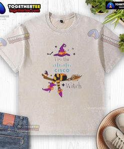 Top Im The Cisco Witch Halloween washed t-shirt featuring a spooky design perfect for Halloween festivities.