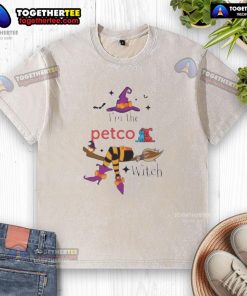 Alt Text: Top Im The Petco Witch Halloween Washed T-Shirt featuring a playful witch design perfect for Halloween festivities.