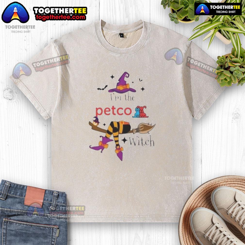 Top I'M The Petco Witch Halloween Washed T Shirt Alt Text: Top Im The Petco Witch Halloween Washed T-Shirt featuring a playful witch design perfect for Halloween festivities.