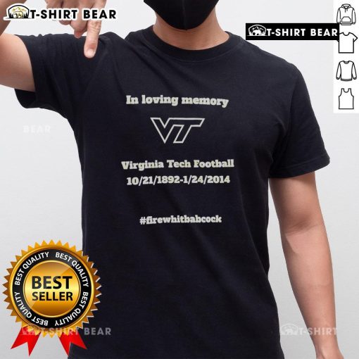 Top In Loving Memory Virginia Tech Football T-Shirt featuring team colors and logo, honoring the spirit of VT football.