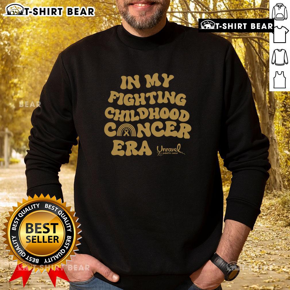 Top In My Fighting Childhood Cancer Era Sweatshirt Top In My Fighting Childhood Cancer Era Sweatshirt featuring a bold design, supporting childhood cancer awareness and fighters.