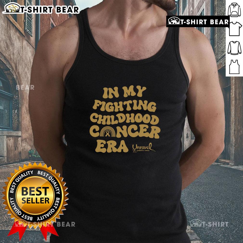 Top In My Fighting Childhood Cancer Era Tank Top Colorful tank top featuring 'Top In My Fighting Childhood Cancer Era' design, promoting awareness and support for childhood cancer.