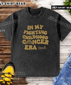Top In My Fighting Childhood Cancer Era washed t-shirt featuring a vibrant design supporting childhood cancer awareness.