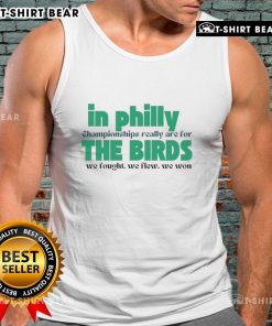 Top In Philly Championships tank top featuring a bird design, celebrating victory and team spirit in Philadelphia.