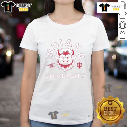 Top Indiana University Hoosier Bison 25 mascot ladies tee, perfect for fans showcasing school spirit and style.