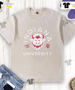 Top Indiana University Hoosier The Bison 25 mascot washed t-shirt, featuring vibrant team colors and a classic fit.