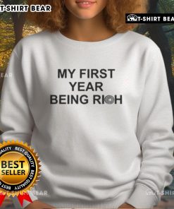 Alt Text: Jalen Carter Eagles sweatshirt featuring 'My First Year Being Rich' design, perfect for fans and collectors.