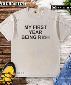 Top Jalen Carter Eagles My First Year Being Rich Washed T-Shirt featuring bold graphics and vibrant colors for fans.