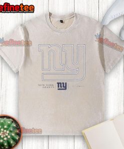 Alt Text: Top Jaxson Dart New York Giants tonal name number signature washed t-shirt in blue, perfect for fans and collectors.