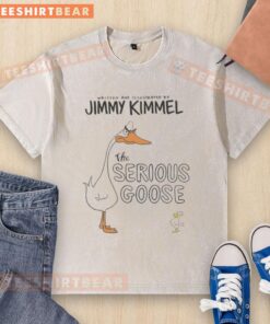 Top Jimmy Kimmel Live Serious Goose washed t-shirt featuring vibrant graphics and a comfortable fit.