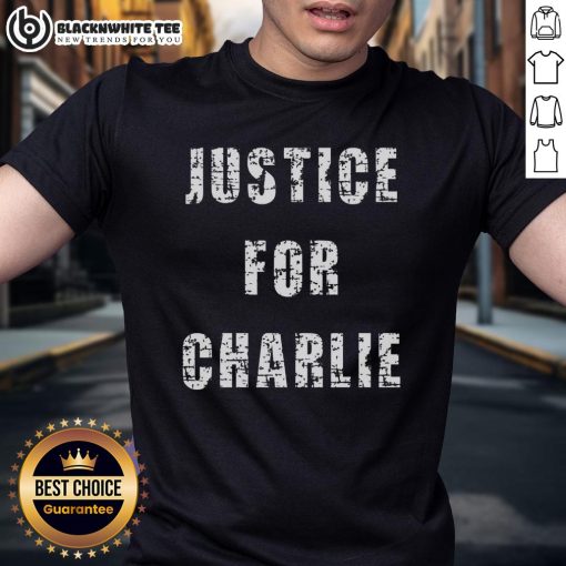 Alt Text: Top Justice For Charlie Kirk bold protest statement T-Shirt featuring impactful graphic design and vibrant colors.