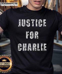 Alt Text: Top Justice For Charlie Kirk bold protest statement T-Shirt featuring impactful graphic design and vibrant colors.