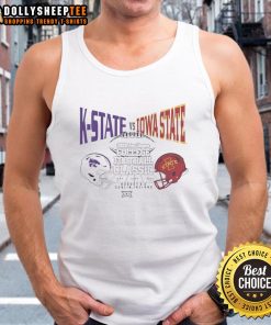 Top K-State vs Iowa State 2025 Aer Lingus College Football Classic helmet tank top showcasing team spirit and style.