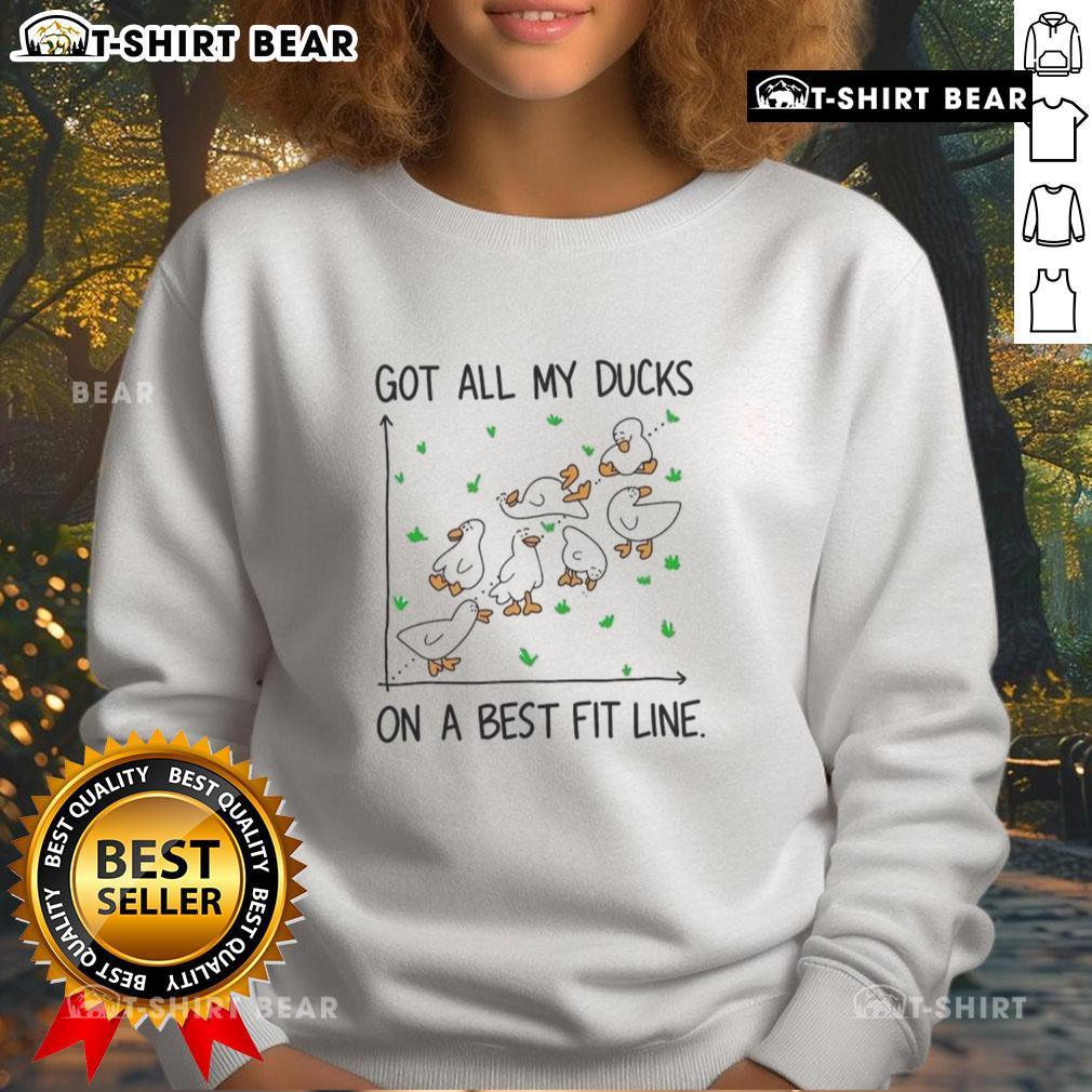Top Kalirally Silly Duck Got All My Ducks On A Best Fit Line Sweatshirt Top Kalirally Silly Duck sweatshirt featuring 'Got All My Ducks on a Best Fit Line' design, perfect for casual wear.