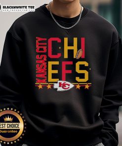 Alt Text: Stylish Top Kansas City Chiefs design box sweatshirt in red, perfect for game day and showing team pride.