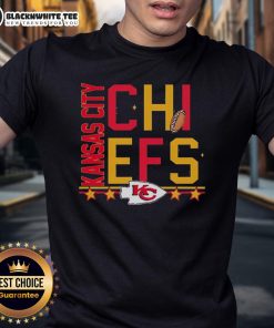Alt Text: Stylish Top Kansas City Chiefs Design Box T-Shirt featuring bold team colors and logo, perfect for fans.