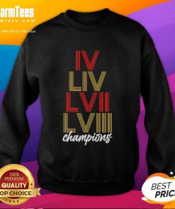 Alt Text: Stylish Kansas City Chiefs LVIII stack sweatshirt perfect for fans of Kansas City football. Show your team pride!
