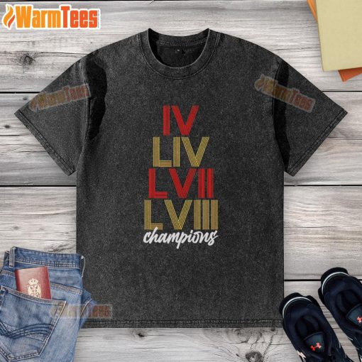 Alt Text: Top Kansas City Chiefs LVI Stack t-shirt, showcasing vibrant team colors and logo for fans of Kansas City football.