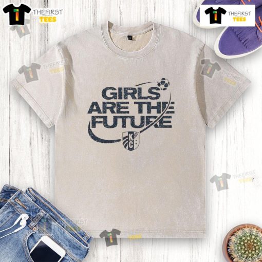 Top Kansas City Current Soccer Girls Are The Future washed t-shirt showcasing support for youth soccer in Kansas City.