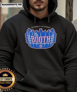 Alt Text: Top Kansas Jayhawks Football The Booth Logo Hoodie featuring vibrant team colors and stylish design for fans.