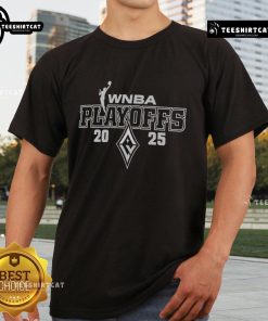 Alt Text: Top Las Vegas Aces 2025 WNBA Playoffs Logo T-Shirt featuring vibrant team graphics and a stylish design.