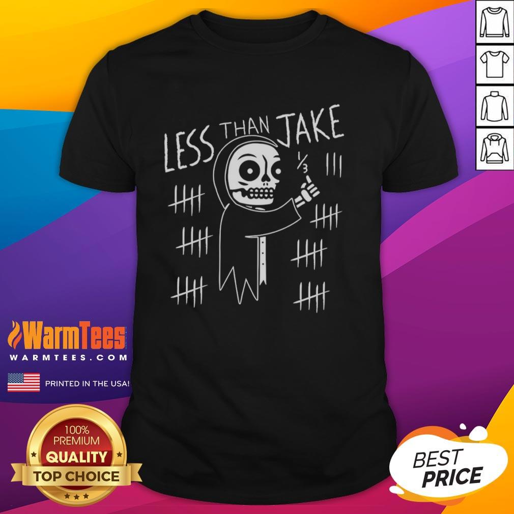 Top Less Than Jake Skelemark T Shirt Alt Text: Top Less Than Jake Skelemark T-Shirt featuring a bold skeleton design, perfect for fans of the band and stylish casual wear.
