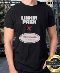 Top Linkin Park X McConnell's Fine Ice Creams T-Shirt from September 5, 2025, in Santa Barbara, CA featuring vibrant logos.