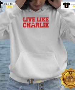 Top Live Like Charlie Kirk Hoodie featuring bold graphic design, perfect for fans of conservative apparel and activism.