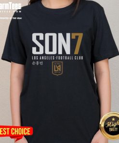 Top Los Angeles FC Son Heung-Min 7 Player Elite Ladies Tee featuring vibrant design and comfortable fit for fans.