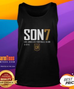 Alt Text: Top Los Angeles FC Son Heung-Min 7 Player Elite Tank Top featuring vibrant design and team colors for fans.