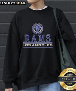 Cozy Top Los Angeles Rams Crest Sweatshirt featuring vibrant team colors and logo, perfect for fans and chilly game days.