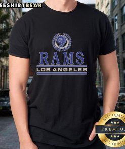 Top Los Angeles Rams Crest T-Shirt featuring the iconic Rams logo in bold colors, perfect for fans and casual wear.